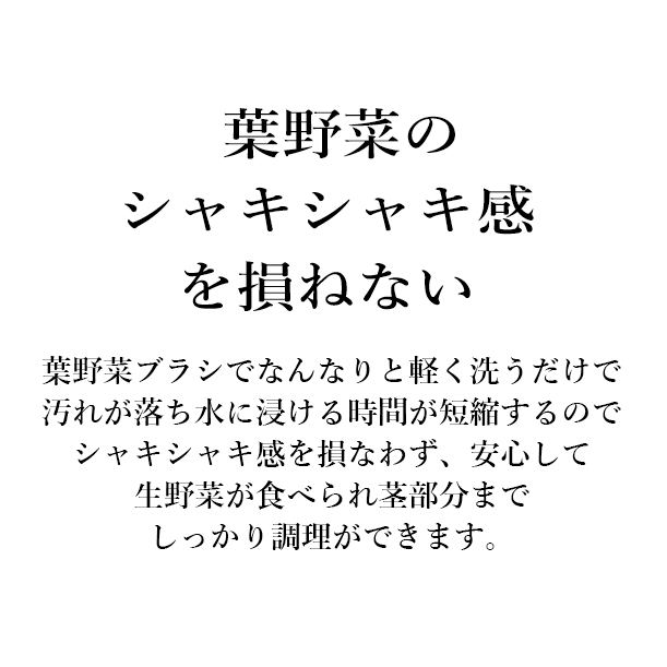 葉野菜のシャキシャキ感を損ねない